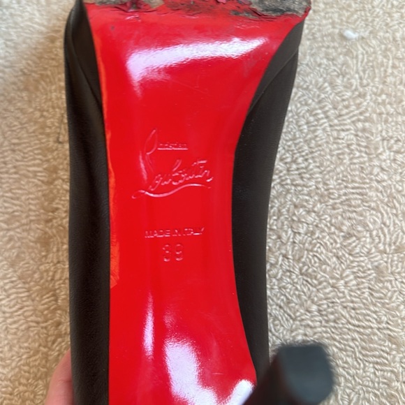 Black Nappa Leather Louboutin Heels 39